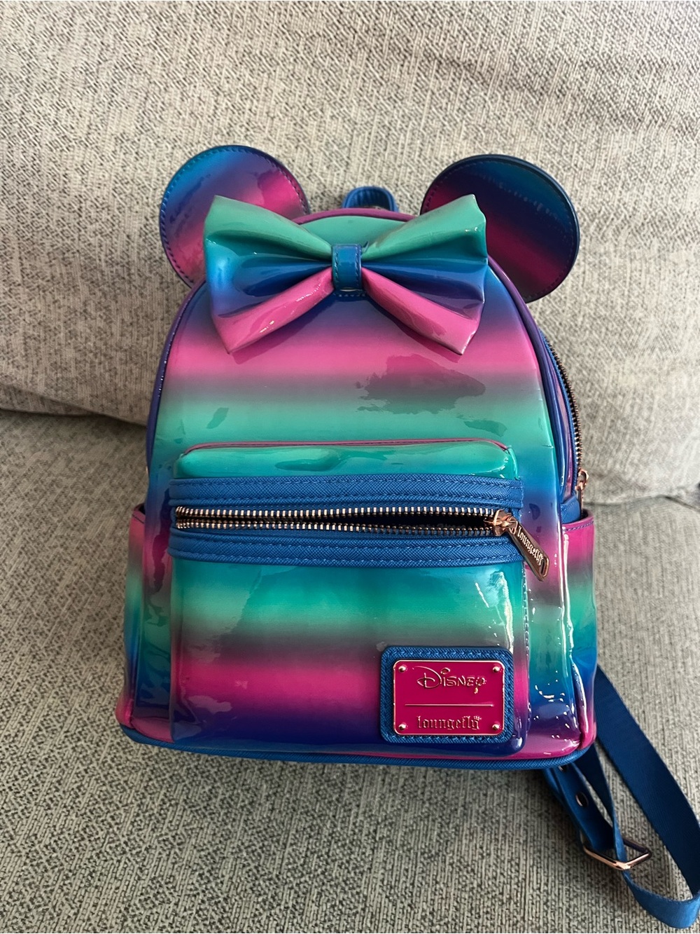 Iridescent Rainbow Mini Backpack for Kids - Blue/Pink/Teal